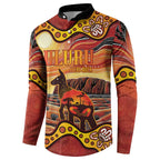 Northern Territory Uluru Button Sweatshirt Ayers Rock Kangaroo Aboriginal Art