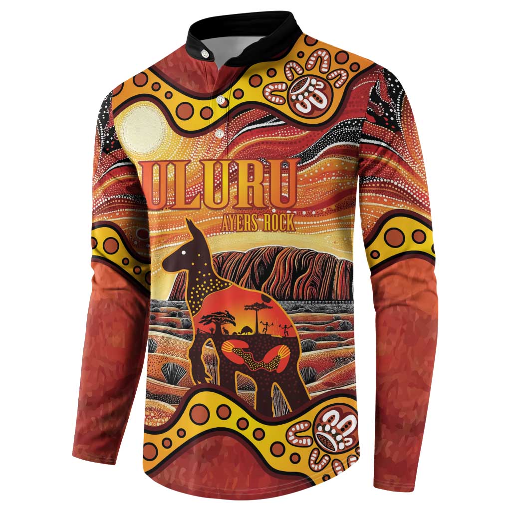 Northern Territory Uluru Button Sweatshirt Ayers Rock Kangaroo Aboriginal Art