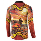 Northern Territory Uluru Button Sweatshirt Ayers Rock Kangaroo Aboriginal Art