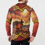 Northern Territory Uluru Button Sweatshirt Ayers Rock Kangaroo Aboriginal Art