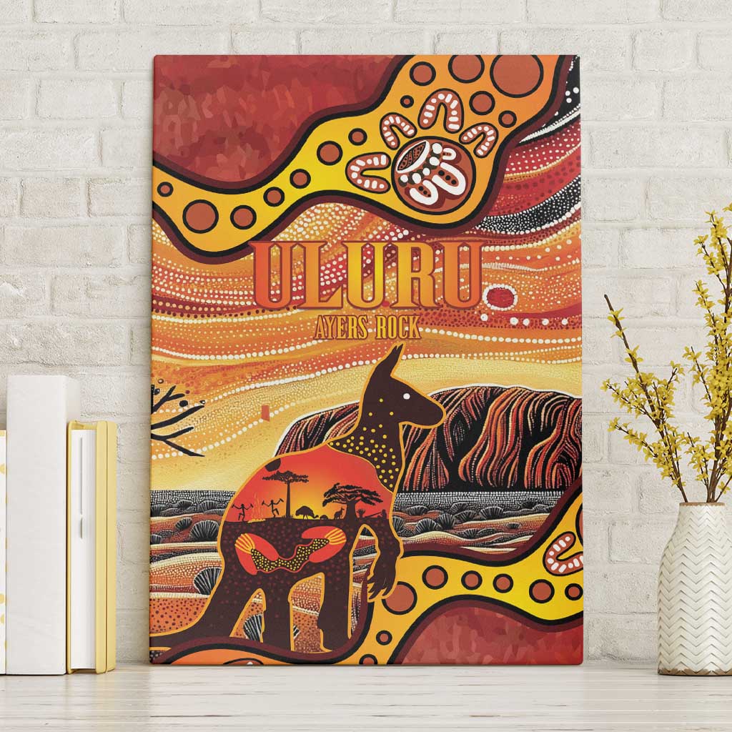 Northern Territory Uluru Canvas Wall Art Ayers Rock Kangaroo Aboriginal Art