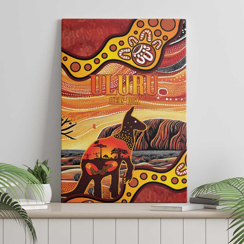 Northern Territory Uluru Canvas Wall Art Ayers Rock Kangaroo Aboriginal Art
