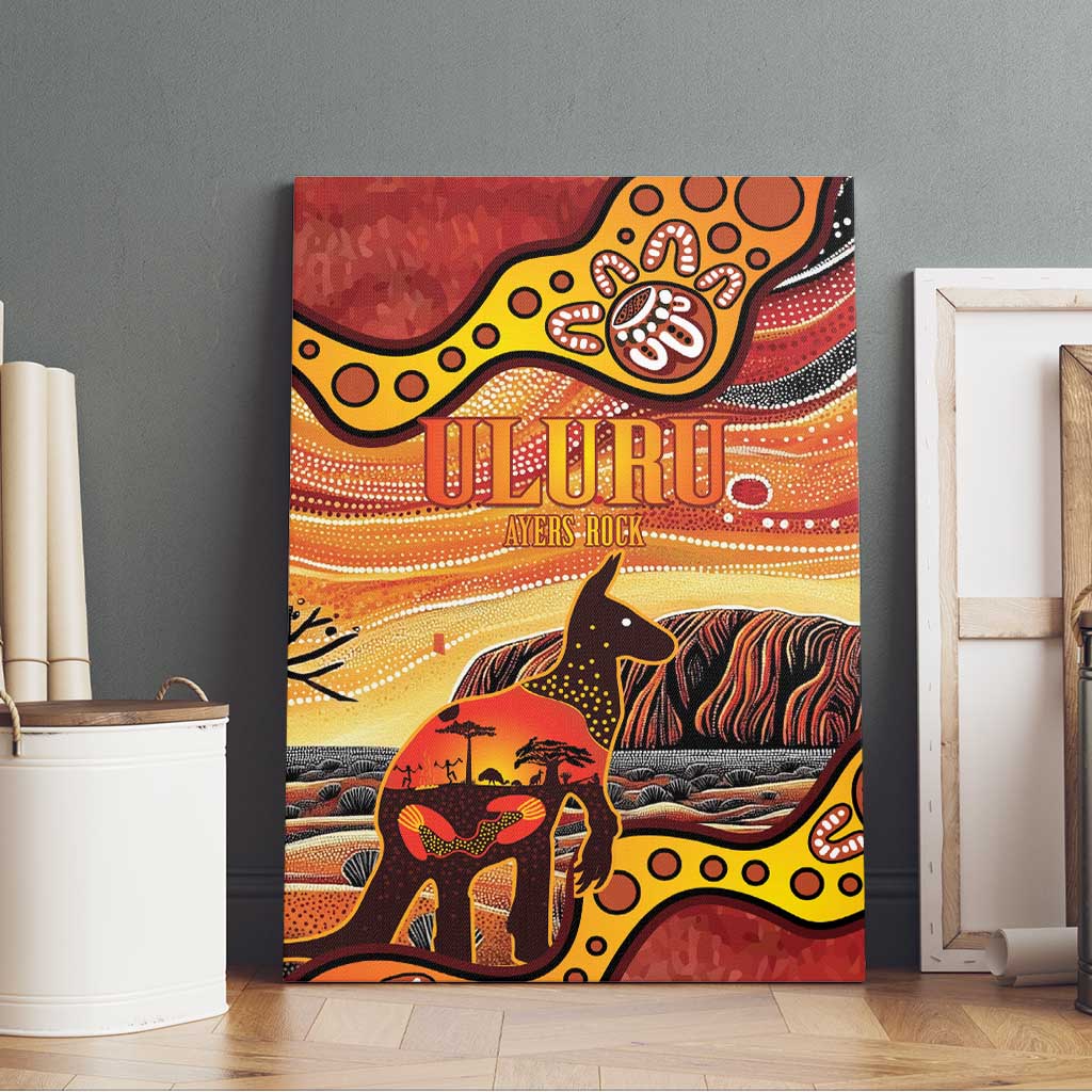 Northern Territory Uluru Canvas Wall Art Ayers Rock Kangaroo Aboriginal Art