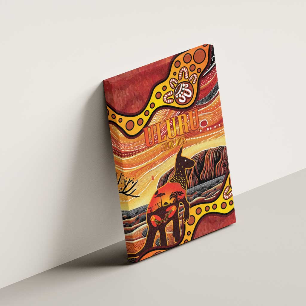 Northern Territory Uluru Canvas Wall Art Ayers Rock Kangaroo Aboriginal Art