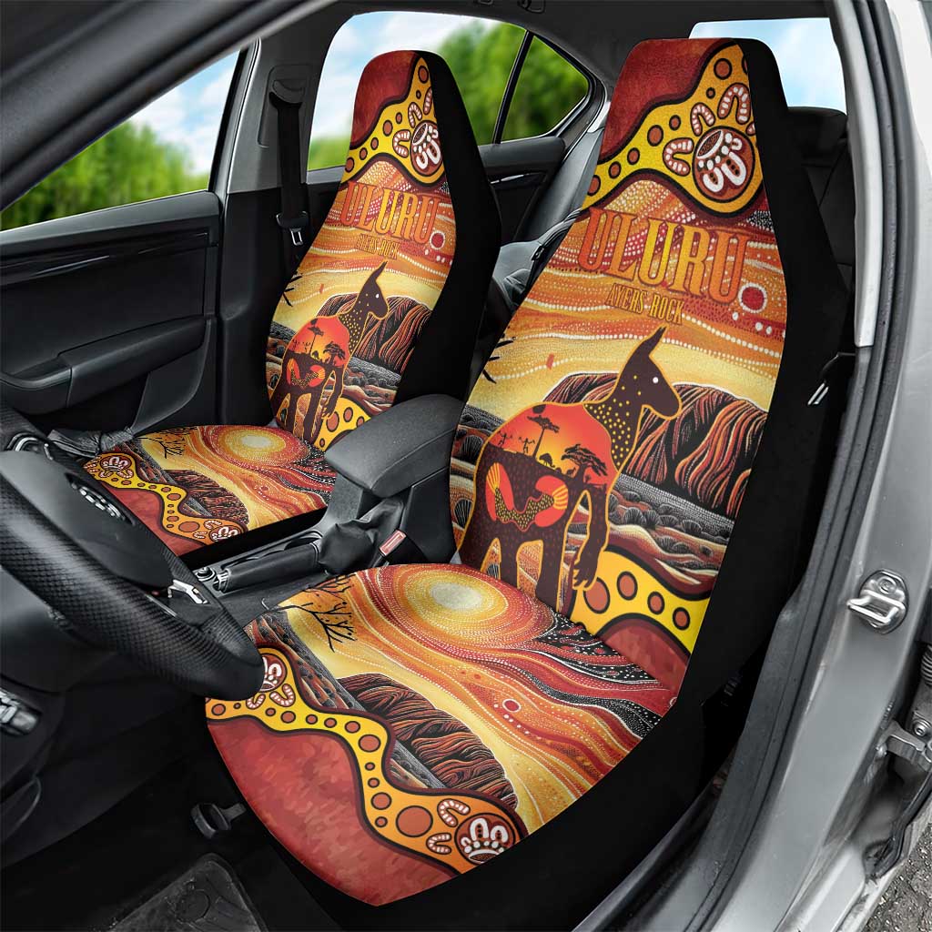 Northern Territory Uluru Car Seat Cover Ayers Rock Kangaroo Aboriginal Art