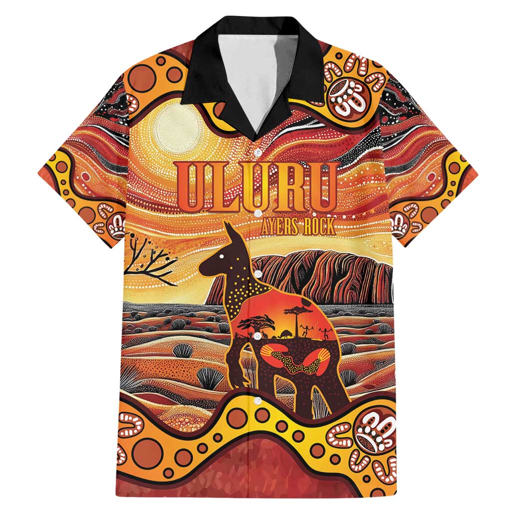 Northern Territory Uluru Family Matching Mermaid Dress and Hawaiian Shirt Ayers Rock Kangaroo Aboriginal Art