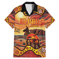 Northern Territory Uluru Family Matching Mermaid Dress and Hawaiian Shirt Ayers Rock Kangaroo Aboriginal Art
