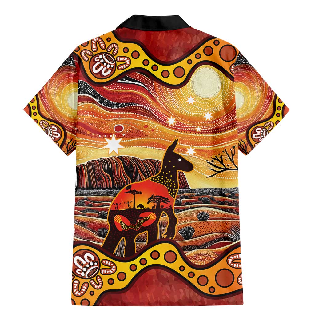 Northern Territory Uluru Family Matching Mermaid Dress and Hawaiian Shirt Ayers Rock Kangaroo Aboriginal Art