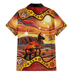Northern Territory Uluru Family Matching Mermaid Dress and Hawaiian Shirt Ayers Rock Kangaroo Aboriginal Art