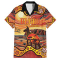 Northern Territory Uluru Family Matching Tank Maxi Dress and Hawaiian Shirt Ayers Rock Kangaroo Aboriginal Art
