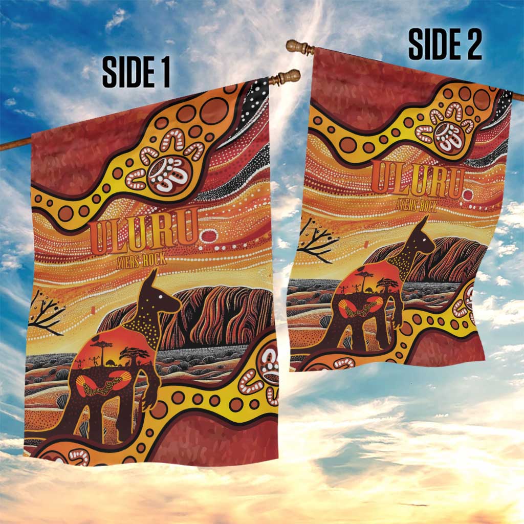 Northern Territory Uluru Garden Flag Ayers Rock Kangaroo Aboriginal Art