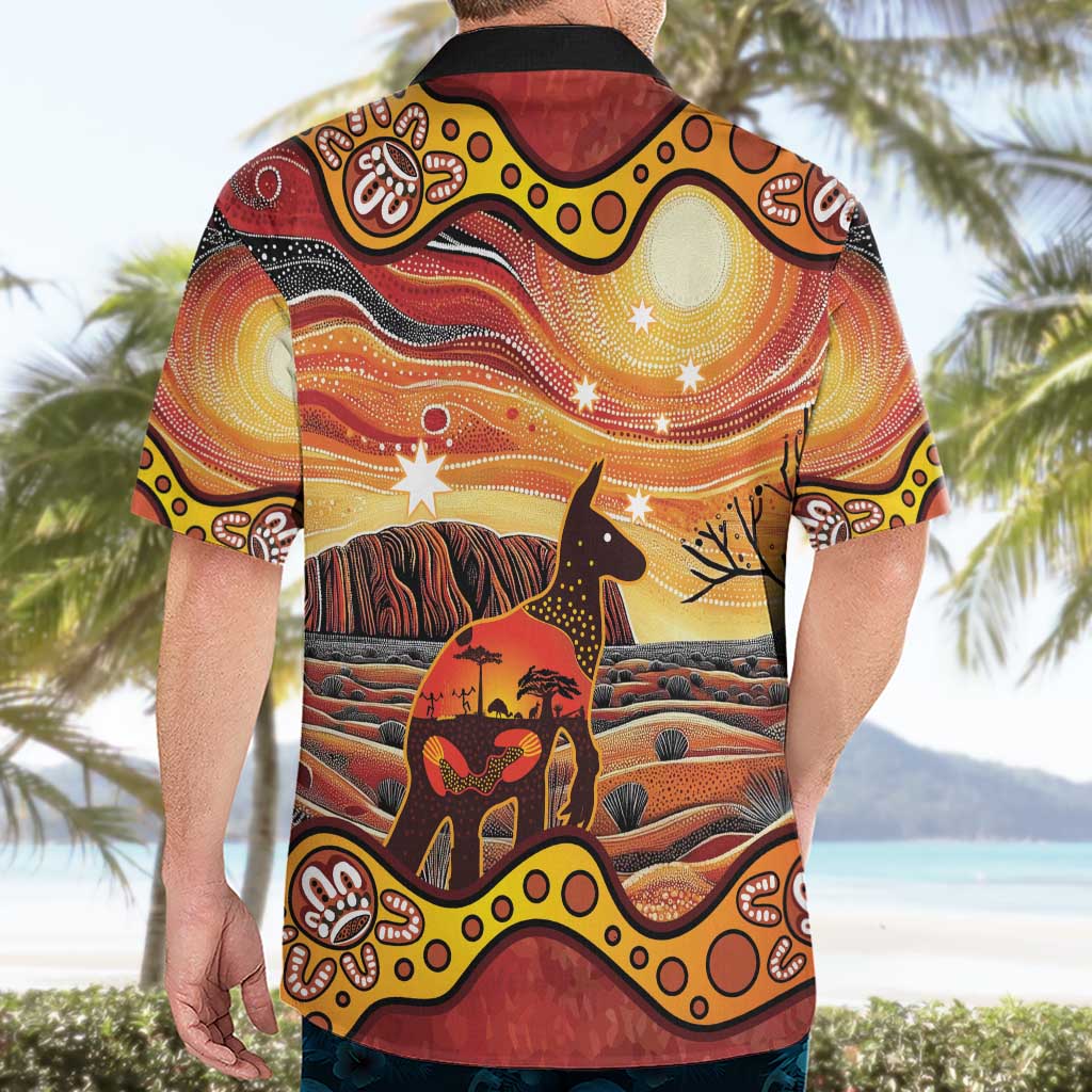 Northern Territory Uluru Hawaiian Shirt Ayers Rock Kangaroo Aboriginal Art