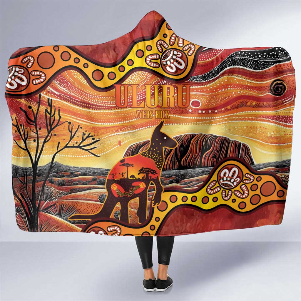 Northern Territory Uluru Hooded Blanket Ayers Rock Kangaroo Aboriginal Art