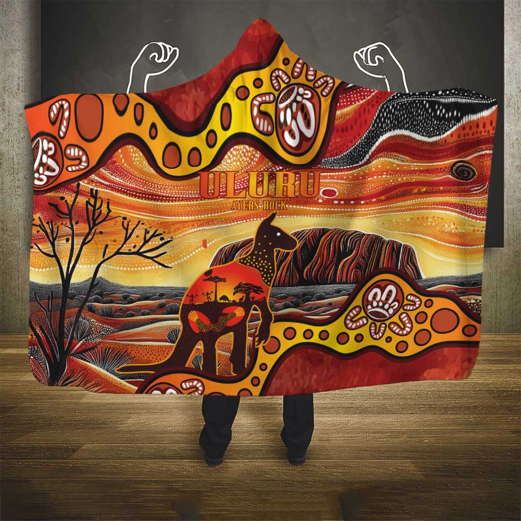 Northern Territory Uluru Hooded Blanket Ayers Rock Kangaroo Aboriginal Art