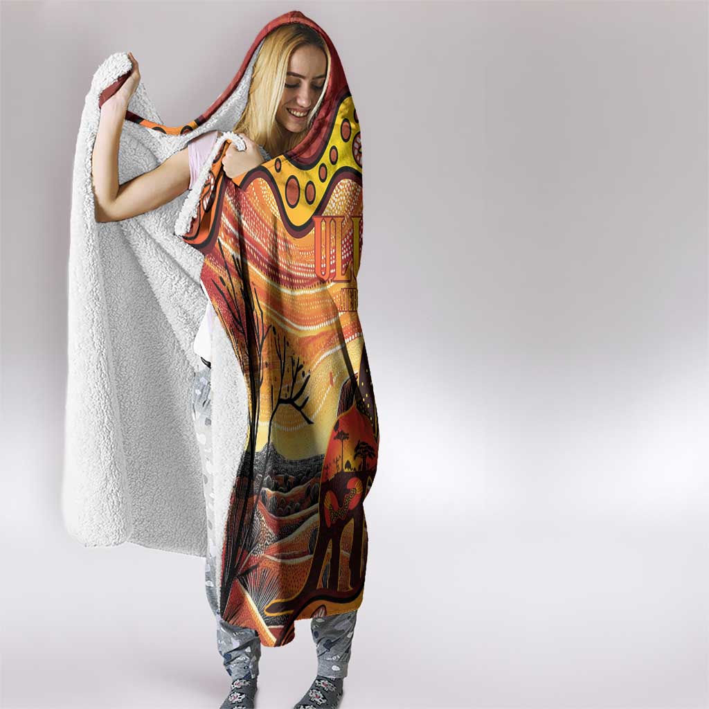 Northern Territory Uluru Hooded Blanket Ayers Rock Kangaroo Aboriginal Art