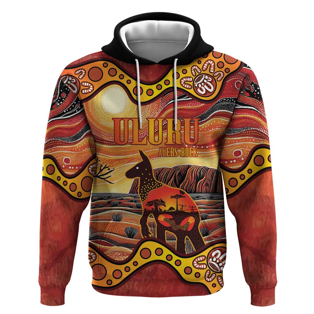 Northern Territory Uluru Hoodie Ayers Rock Kangaroo Aboriginal Art