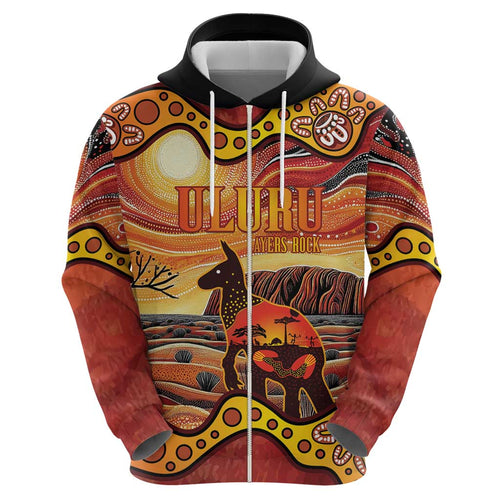 Northern Territory Uluru Hoodie Ayers Rock Kangaroo Aboriginal Art