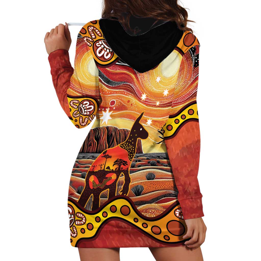 Northern Territory Uluru Hoodie Dress Ayers Rock Kangaroo Aboriginal Art