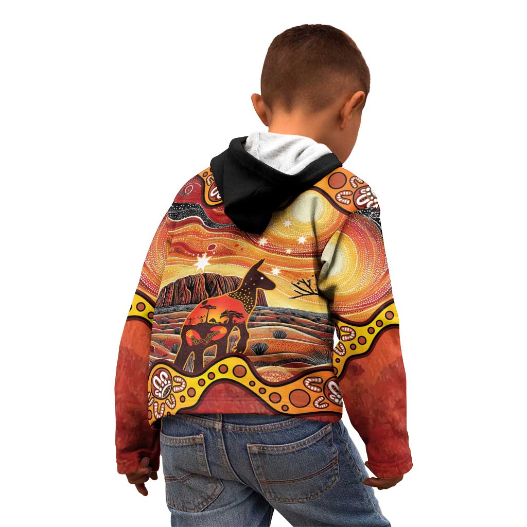 Northern Territory Uluru Kid Hoodie Ayers Rock Kangaroo Aboriginal Art
