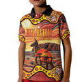 Northern Territory Uluru Kid Polo Shirt Ayers Rock Kangaroo Aboriginal Art