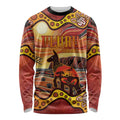 Northern Territory Uluru Long Sleeve Shirt Ayers Rock Kangaroo Aboriginal Art