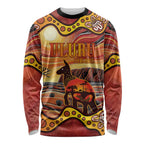 Northern Territory Uluru Long Sleeve Shirt Ayers Rock Kangaroo Aboriginal Art