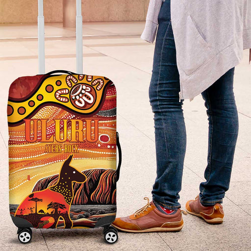 Northern Territory Uluru Luggage Cover Ayers Rock Kangaroo Aboriginal Art
