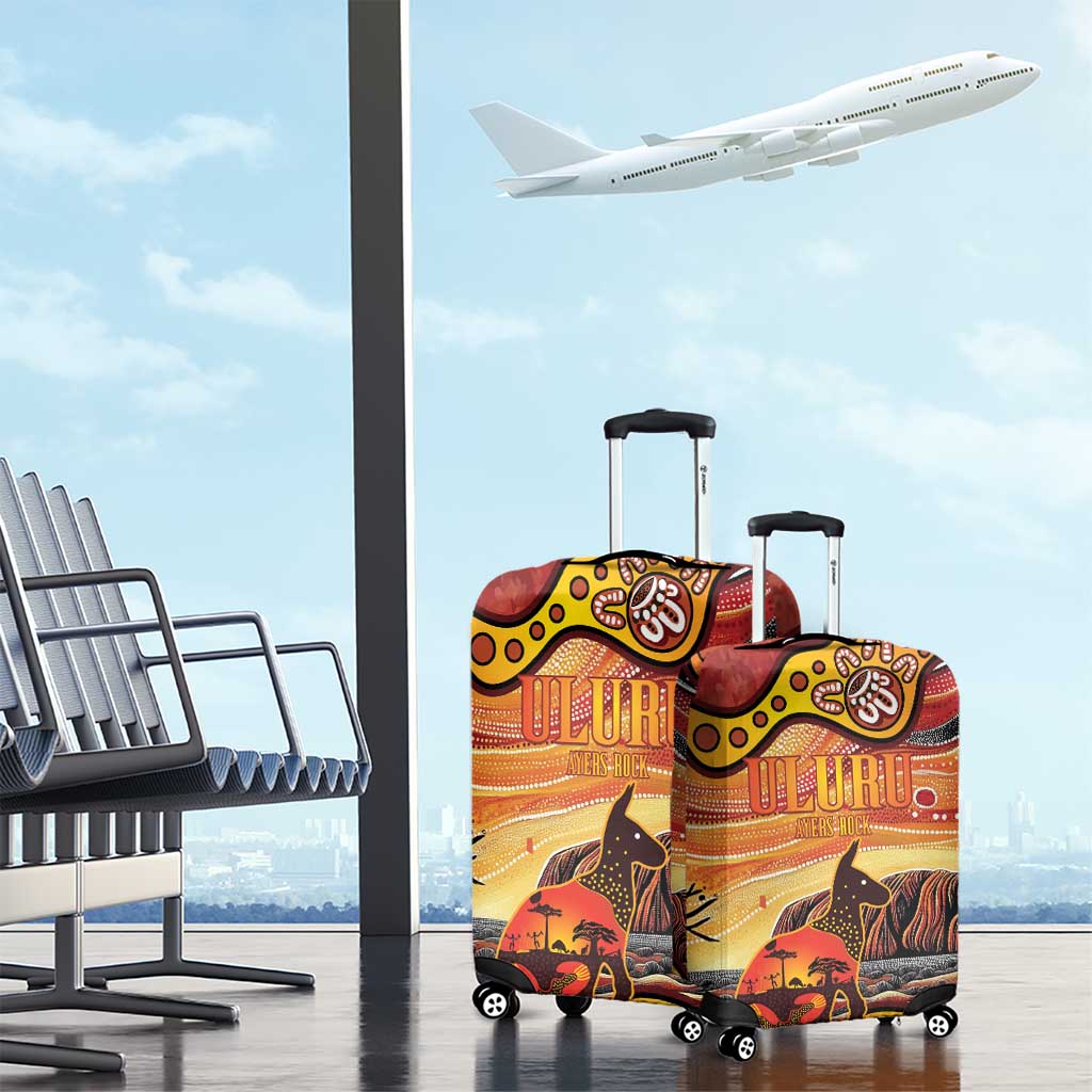 Northern Territory Uluru Luggage Cover Ayers Rock Kangaroo Aboriginal Art
