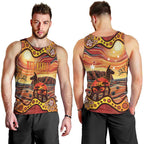 Northern Territory Uluru Men Tank Top Ayers Rock Kangaroo Aboriginal Art
