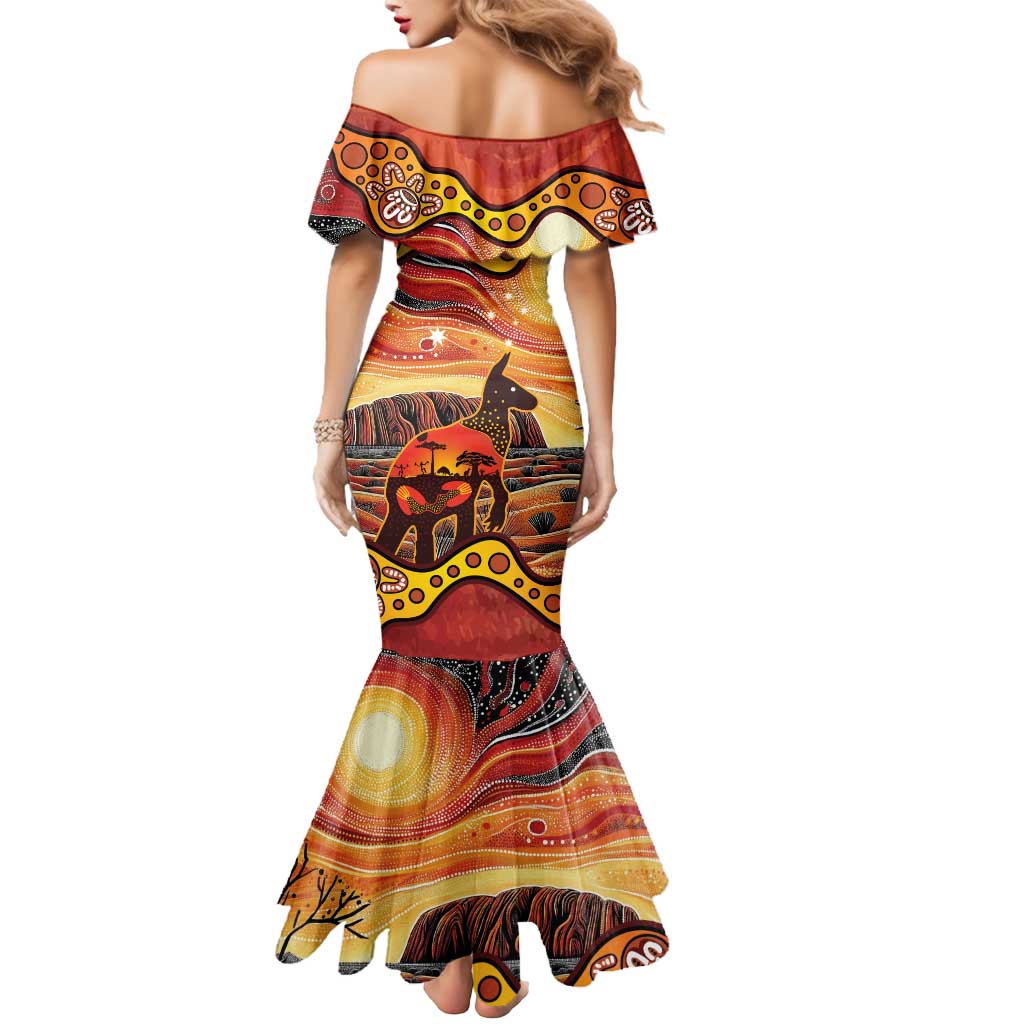 Northern Territory Uluru Mermaid Dress Ayers Rock Kangaroo Aboriginal Art