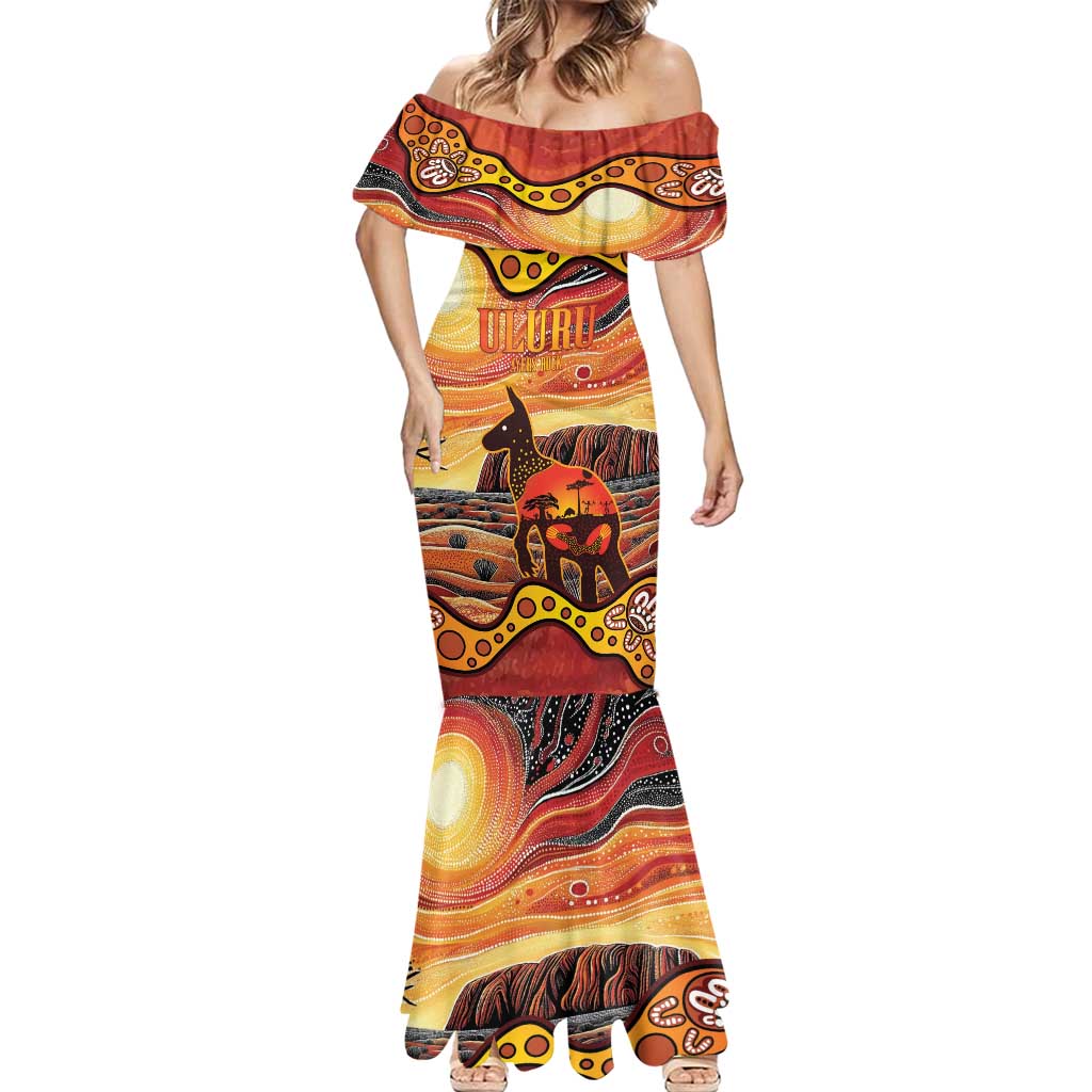 Northern Territory Uluru Mermaid Dress Ayers Rock Kangaroo Aboriginal Art