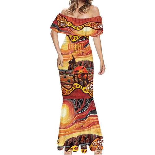Northern Territory Uluru Mermaid Dress Ayers Rock Kangaroo Aboriginal Art
