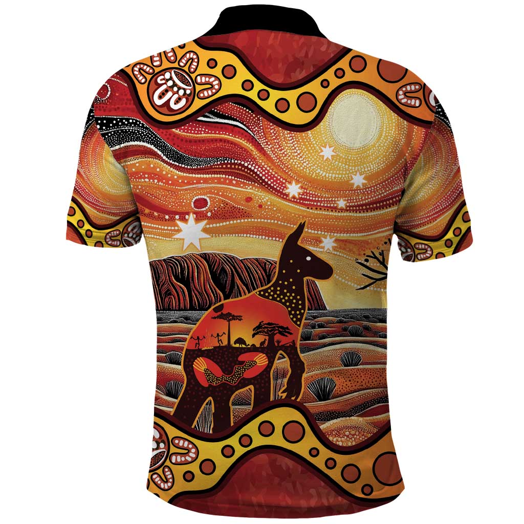 Northern Territory Uluru Polo Shirt Ayers Rock Kangaroo Aboriginal Art