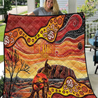 Northern Territory Uluru Quilt Ayers Rock Kangaroo Aboriginal Art