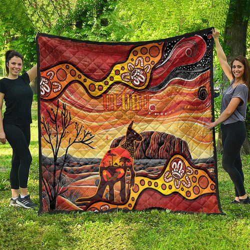 Northern Territory Uluru Quilt Ayers Rock Kangaroo Aboriginal Art