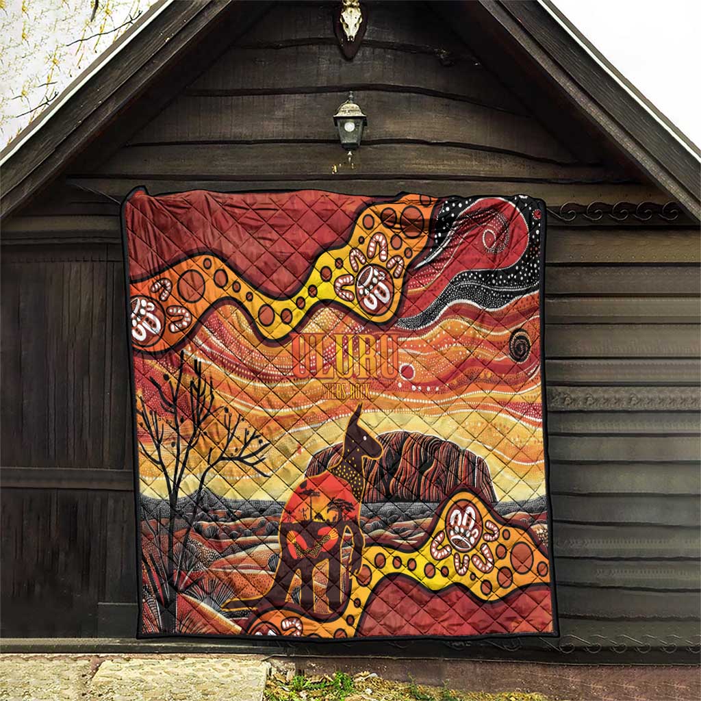 Northern Territory Uluru Quilt Ayers Rock Kangaroo Aboriginal Art
