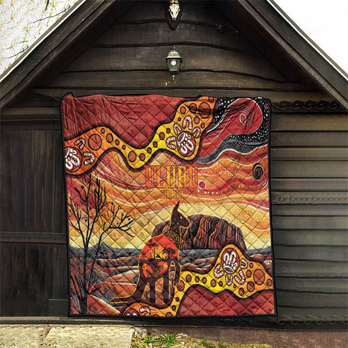 Northern Territory Uluru Quilt Ayers Rock Kangaroo Aboriginal Art
