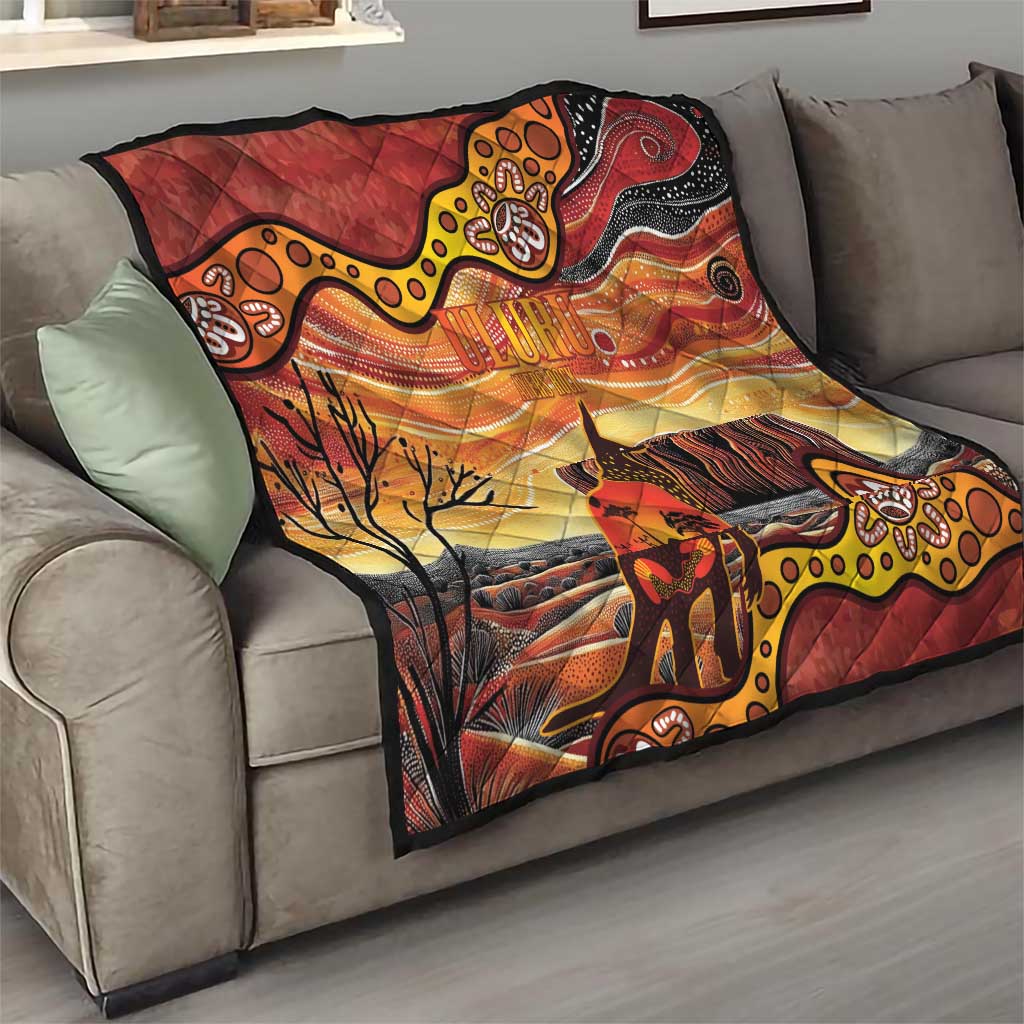 Northern Territory Uluru Quilt Ayers Rock Kangaroo Aboriginal Art