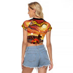 Northern Territory Uluru Raglan Cropped T Shirt Ayers Rock Kangaroo Aboriginal Art