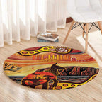 Northern Territory Uluru Round Carpet Ayers Rock Kangaroo Aboriginal Art