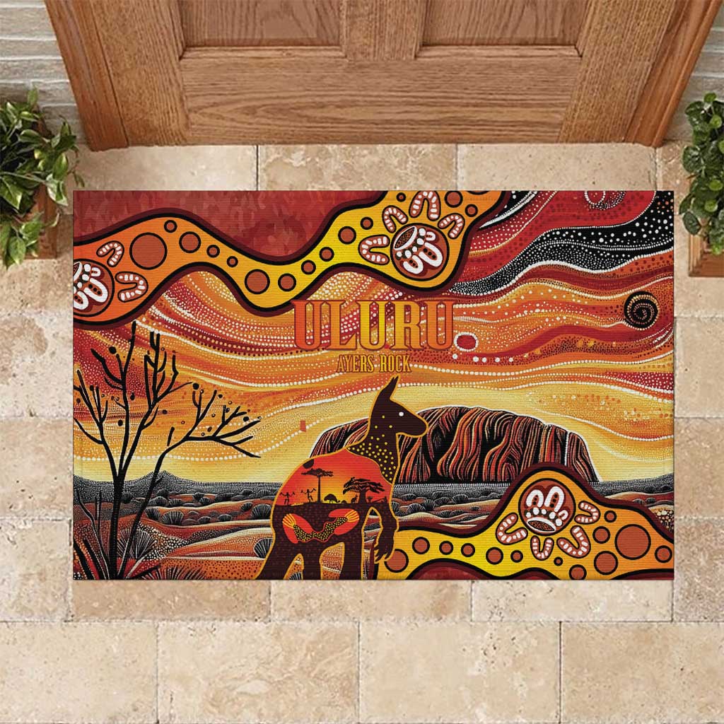 Northern Territory Uluru Rubber Doormat Ayers Rock Kangaroo Aboriginal Art