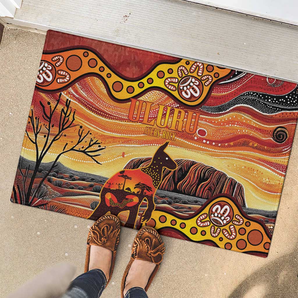 Northern Territory Uluru Rubber Doormat Ayers Rock Kangaroo Aboriginal Art