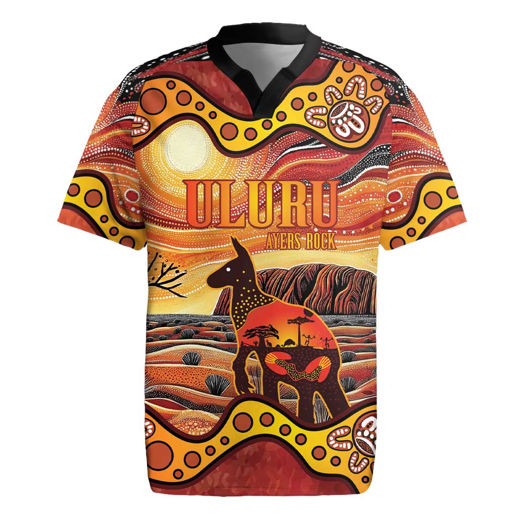 Northern Territory Uluru Rugby Jersey Ayers Rock Kangaroo Aboriginal Art