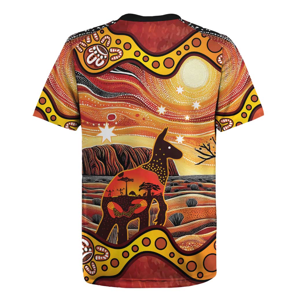 Northern Territory Uluru Rugby Jersey Ayers Rock Kangaroo Aboriginal Art