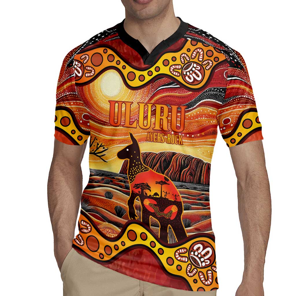 Northern Territory Uluru Rugby Jersey Ayers Rock Kangaroo Aboriginal Art