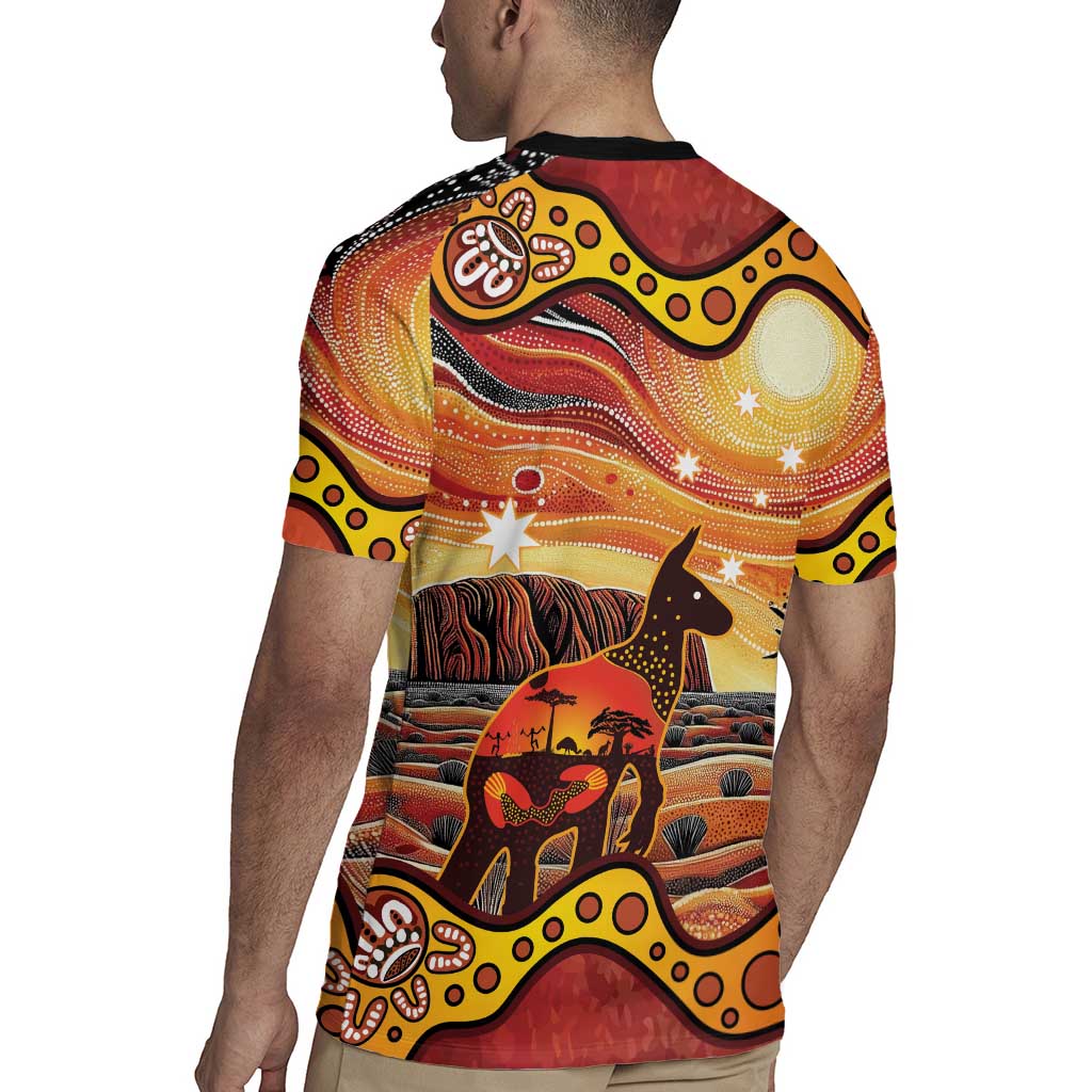 Northern Territory Uluru Rugby Jersey Ayers Rock Kangaroo Aboriginal Art