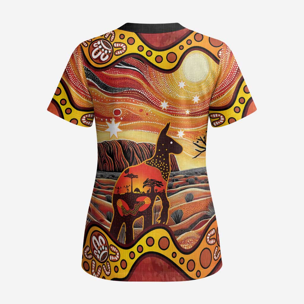 Northern Territory Uluru Scrub Top Ayers Rock Kangaroo Aboriginal Art - Aussie Hoodie