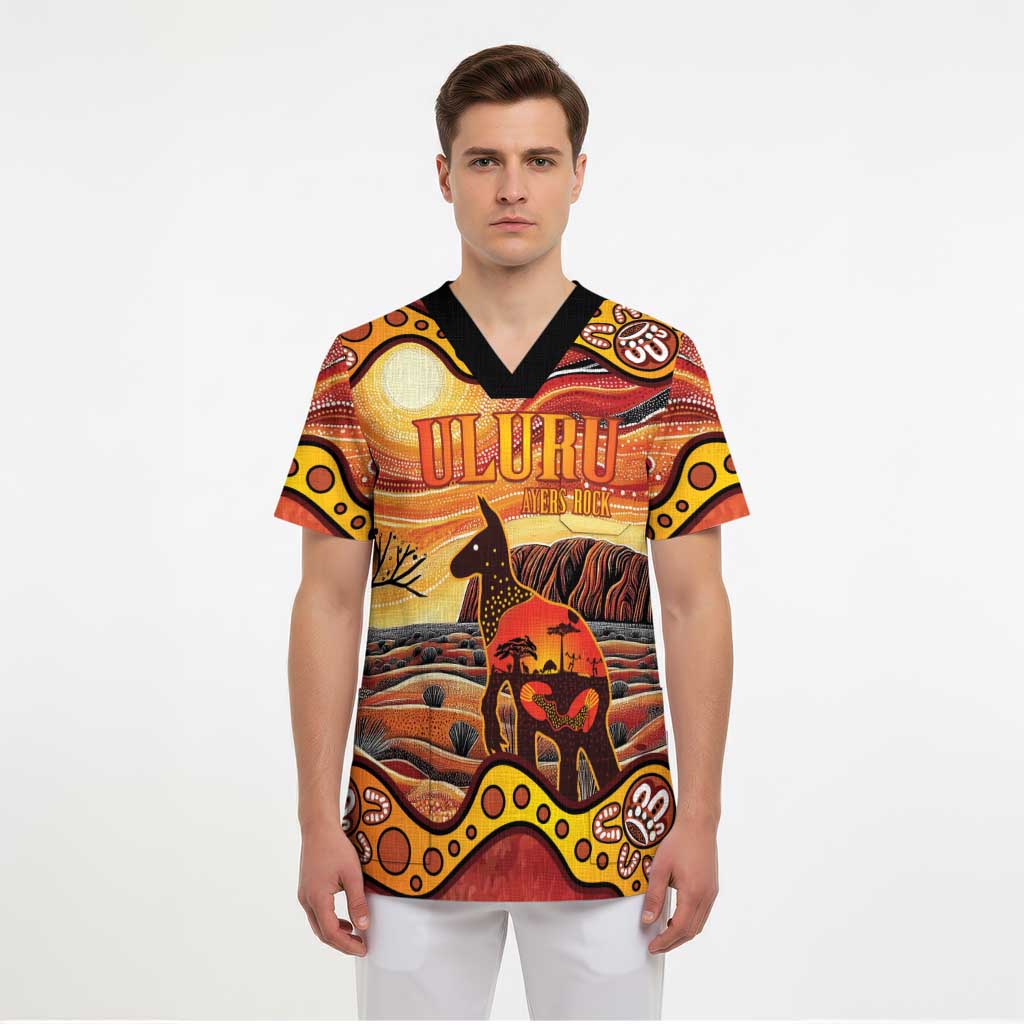 Northern Territory Uluru Scrub Top Ayers Rock Kangaroo Aboriginal Art - Aussie Hoodie