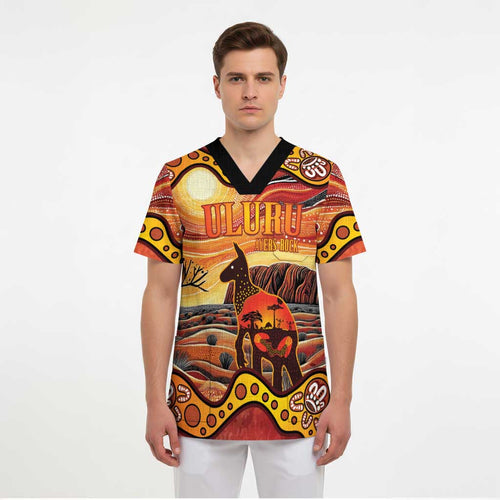 Northern Territory Uluru Scrub Top Ayers Rock Kangaroo Aboriginal Art - Aussie Hoodie