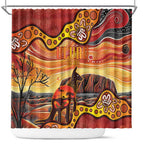 Northern Territory Uluru Shower Curtain Ayers Rock Kangaroo Aboriginal Art